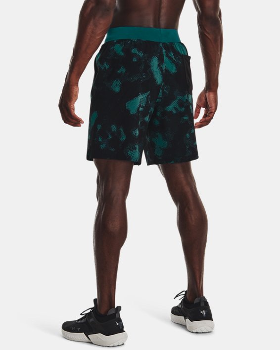 Men's Project Rock Woven Printed Shorts, Green, pdpMainDesktop image number 1